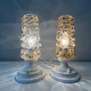 Set (2) Tafellampjes – Bubbel Glas | Jaren ‘60