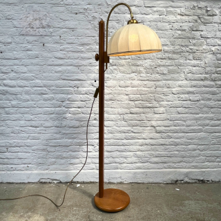 Vloerlamp – Hout, Messing | Jaren ‘70