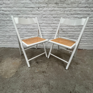Set (2) klapstoelen wit | jaren ‘70
