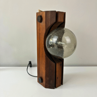 Tafel- of wandlamp, hout – Temde | jaren ’70