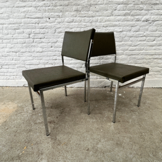 Stoel chroom – groen skai *12 stuks* | jaren ‘60