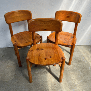 Set (3) eetkamerstoelen hout – Daumiller | jaren ’70