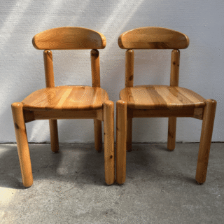 Set (2) eetkamerstoelen hout – Daumiller | jaren ’70