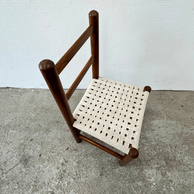 Kinderstoeltje met gevlochten zitting | jaren ‘70 - Afbeelding 4
