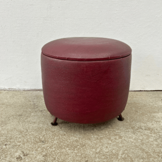 Poef met opbergruimte – bordeaux | jaren ‘60