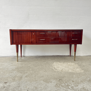 Dressoir – laag, mahonie en messing | jaren ‘60