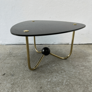 Plantentafeltje – zwart glas, messing | jaren ‘60