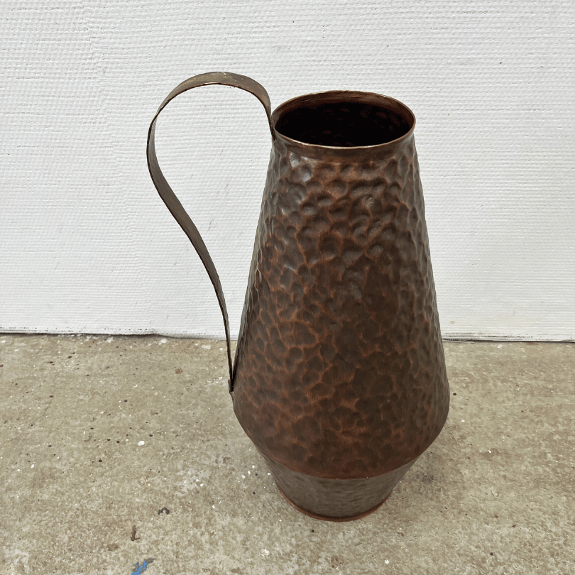 Vaas, gehamerd koper | jaren ‘60 - Afbeelding 2