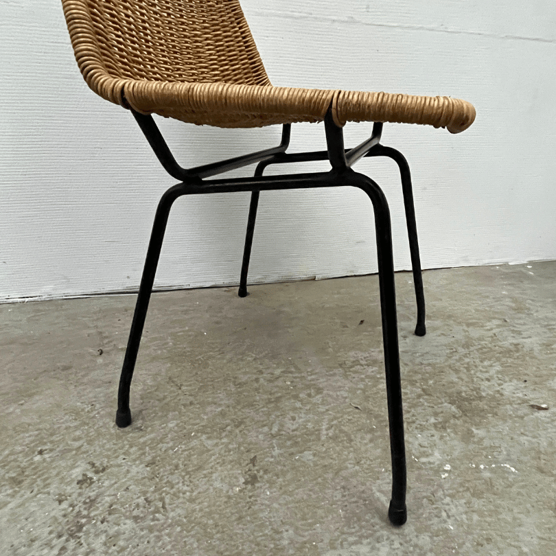 Set (7) eetkamerstoel rotan – Dirk van Sliedregt | jaren ‘60 - Afbeelding 10