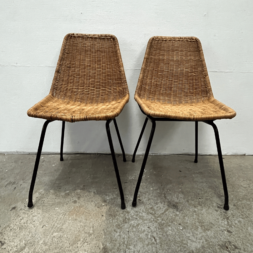 Set (7) eetkamerstoel rotan – Dirk van Sliedregt | jaren ‘60 - Afbeelding 6