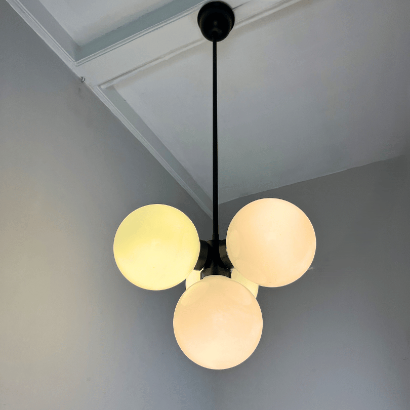 Hanglamp glazen bollen | jaren ‘70 - Afbeelding 2