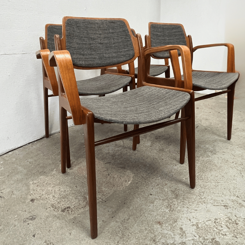 Set (4) eetkamerstoel teak – Wilkhahn | jaren ‘60 - Afbeelding 2