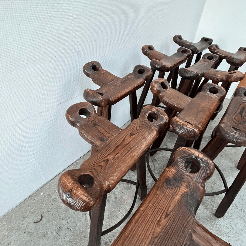 Spaanse kruk ‘Marbella’ *10 stuks* | jaren ‘60 - Afbeelding 2