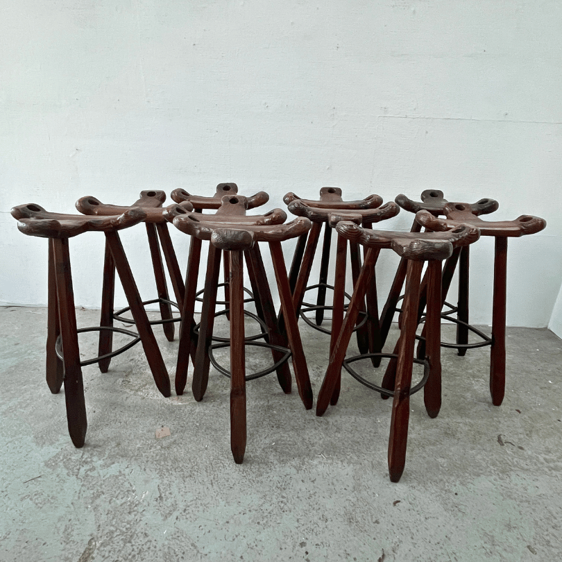 Spaanse kruk ‘Marbella’ *10 stuks* | jaren ‘60 - Afbeelding 7