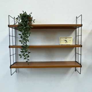 Wandrek– draadstaal & houtmotief *2 stuks* | jaren ‘60