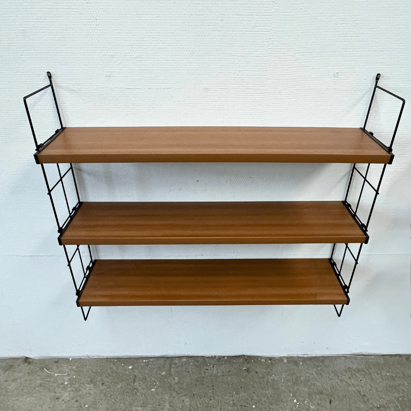 Wandrek– draadstaal & houtmotief *2 stuks* | jaren ‘60 - Afbeelding 7