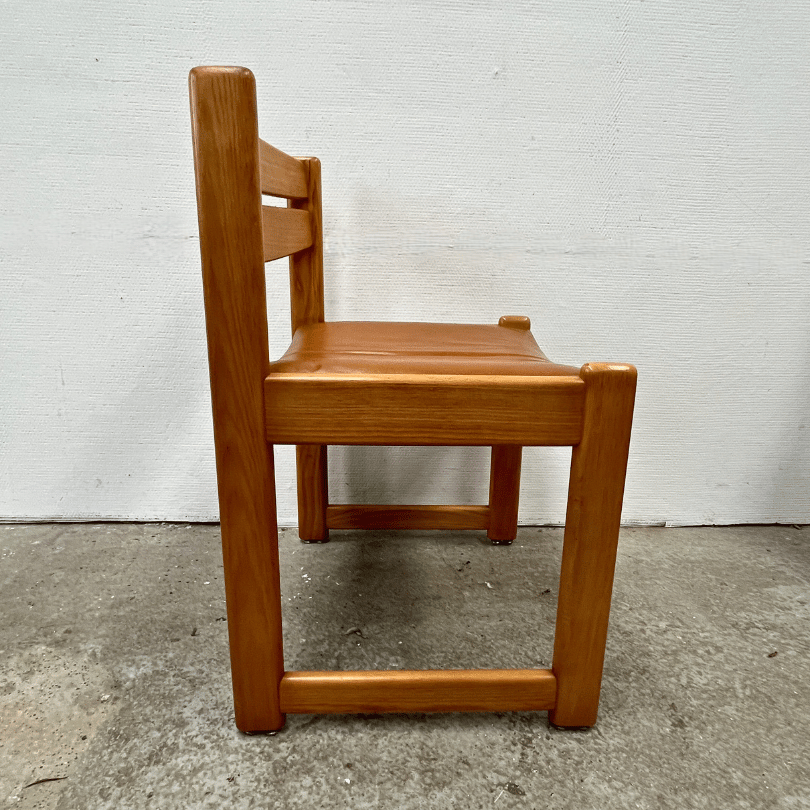 Set (4) stoelen, licht eiken – leer | jaren ‘70 - Afbeelding 5