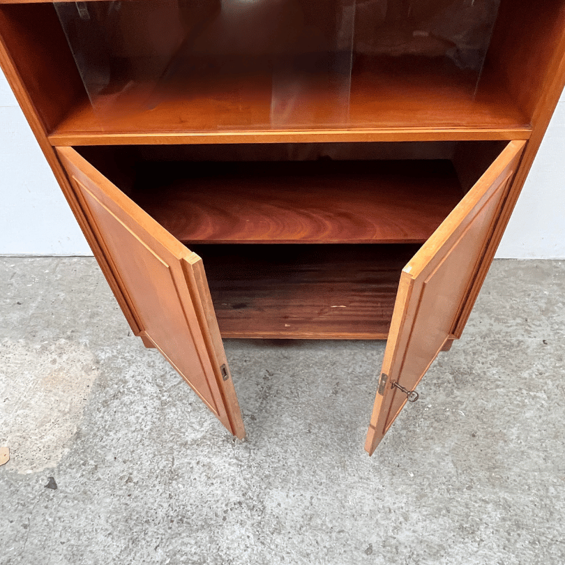 Hoge kast met 2 vitrines - hout | jaren ‘60 - Afbeelding 5