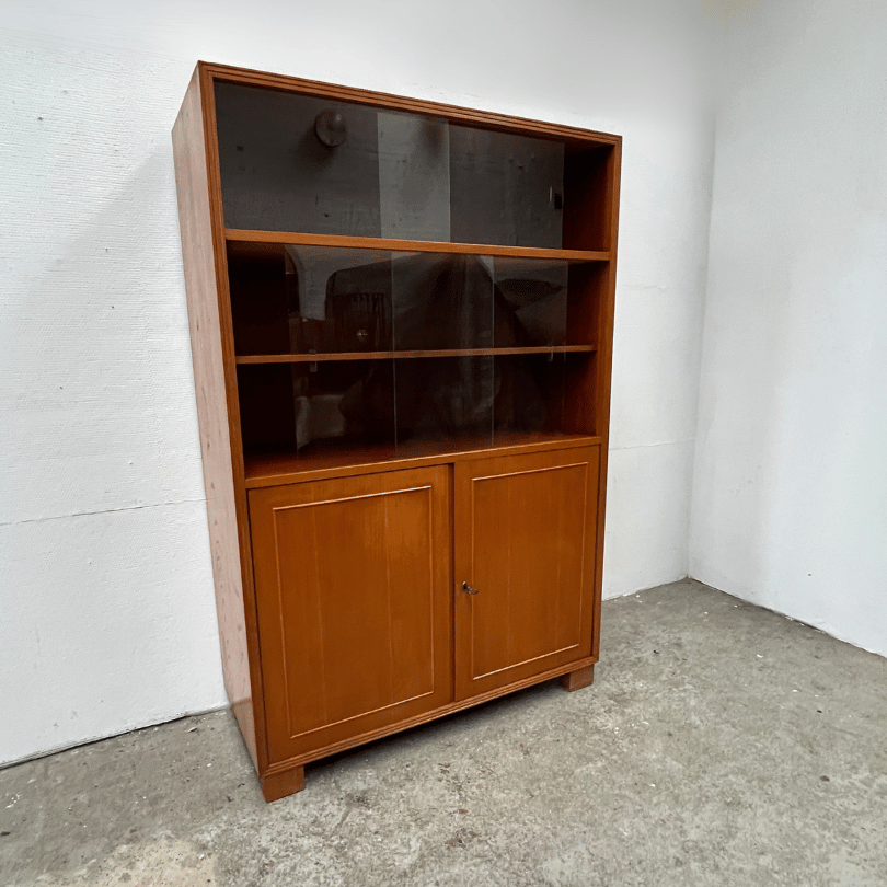 Hoge kast met 2 vitrines - hout | jaren ‘60 - Afbeelding 3