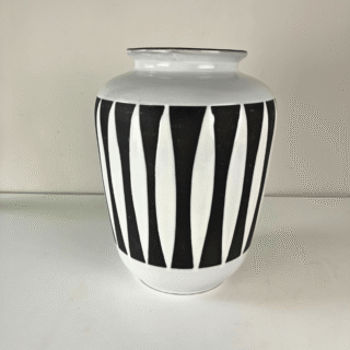 XL Vaas zwart/wit – Schlossberg Keramik | jaren ’50