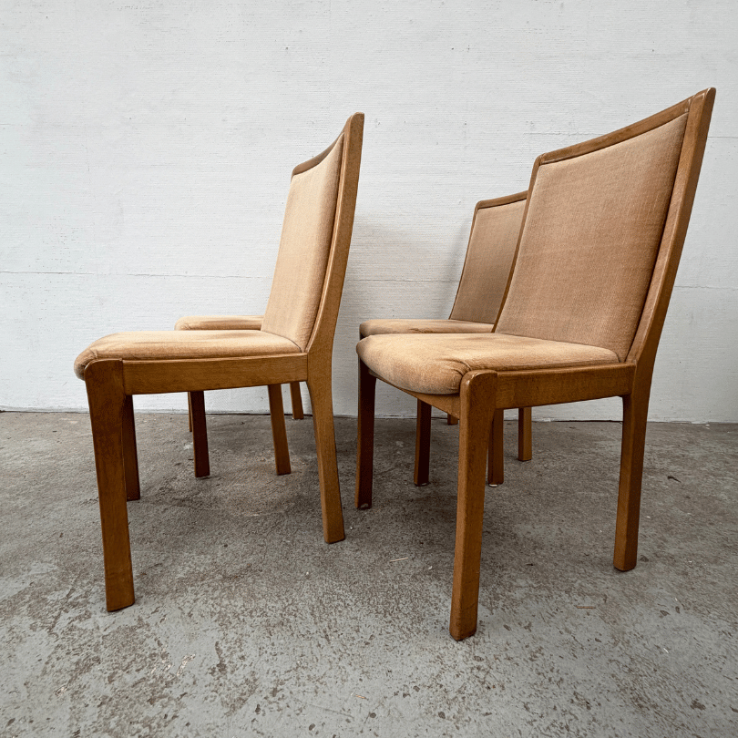 Set (4) eetkamerstoelen – hout, beige | jaren ‘60 - Afbeelding 4