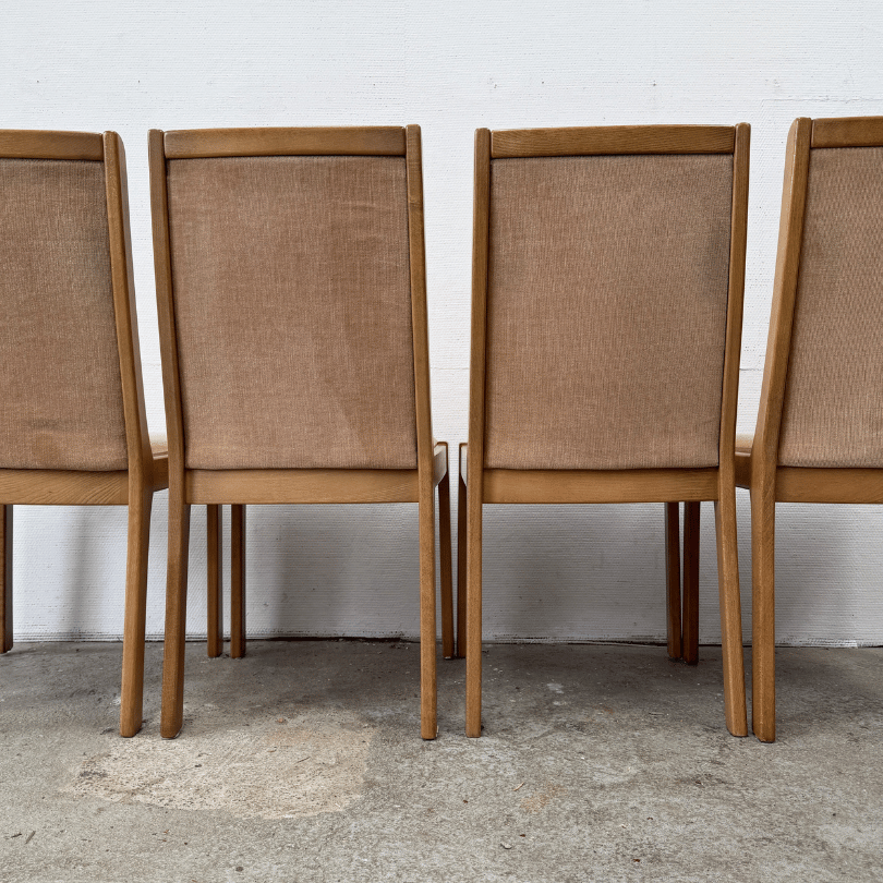 Set (4) eetkamerstoelen – hout, beige | jaren ‘60 - Afbeelding 2