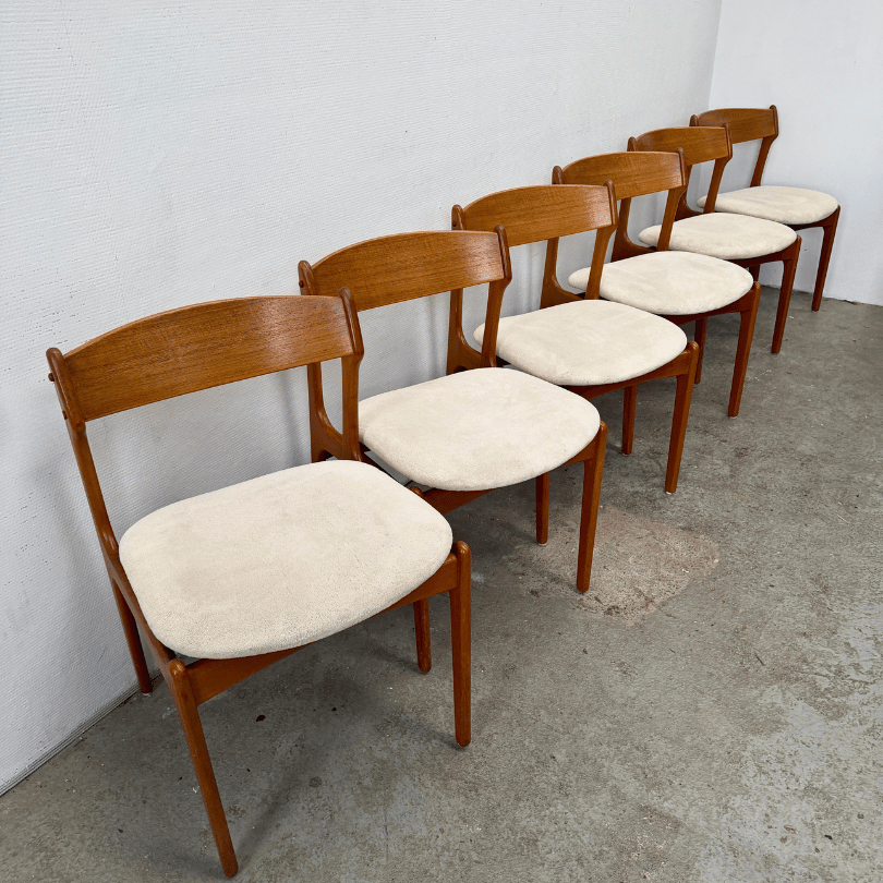 Set (6) eetkamerstoelen – Erik Buch | jaren ‘60 - Afbeelding 2