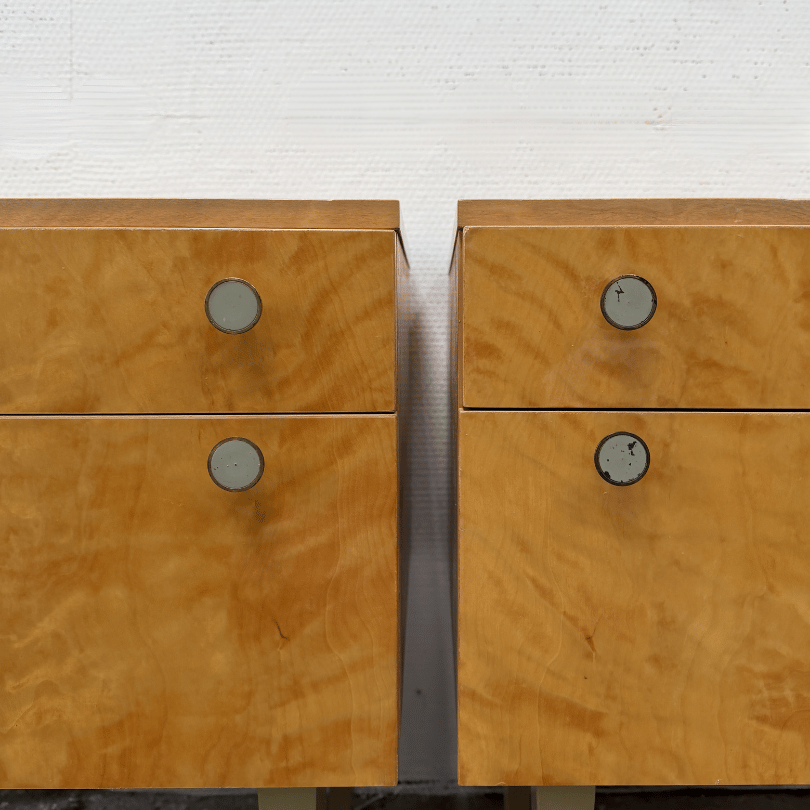 Set (2) nachtkastjes licht hout | jaren ‘60 - Afbeelding 2