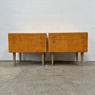 Set (2) nachtkastjes licht hout | jaren ‘60