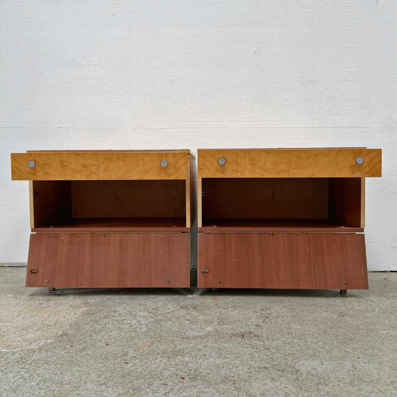 Set (2) nachtkastjes licht hout | jaren ‘60 - Afbeelding 5