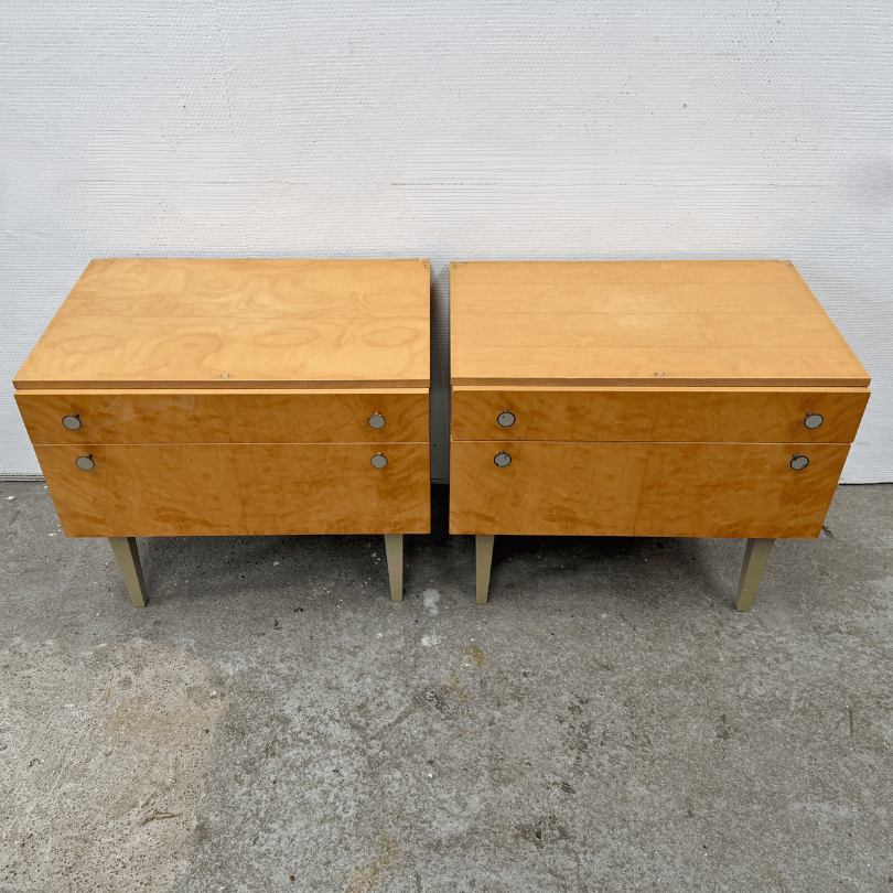 Set (2) nachtkastjes licht hout | jaren ‘60 - Afbeelding 4