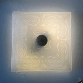 Plafonniere – glas, vierkant | jaren ’50