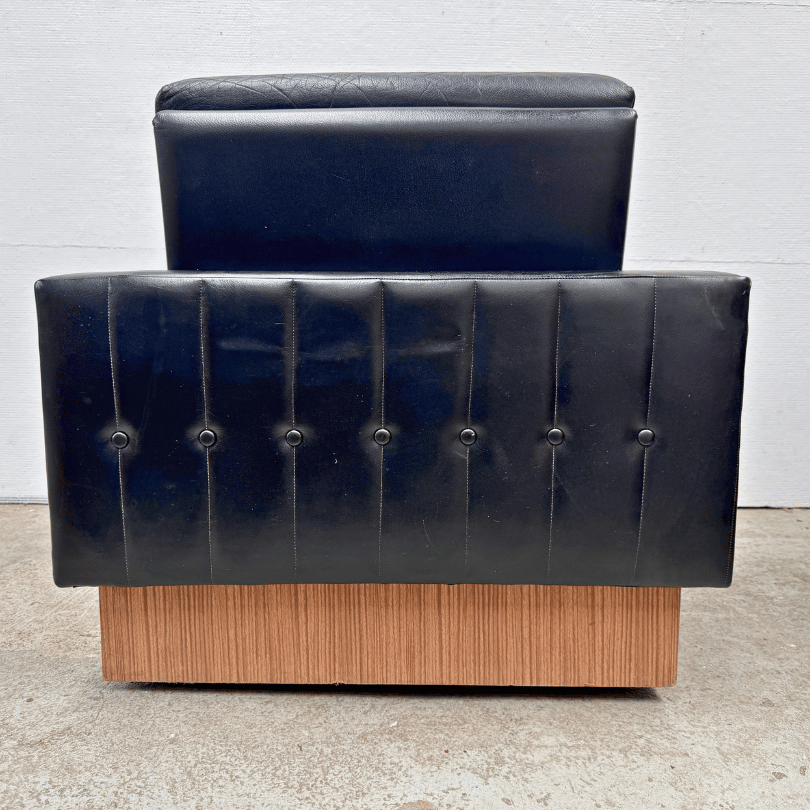 Fauteuil – zwart leer *2 stuks* | jaren ‘60 - Afbeelding 4