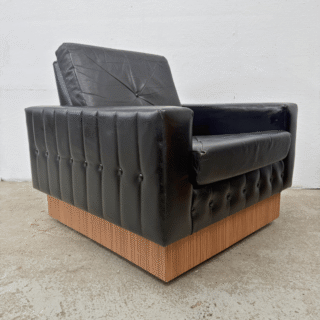 Fauteuil – zwart leer *2 stuks* | jaren ‘60