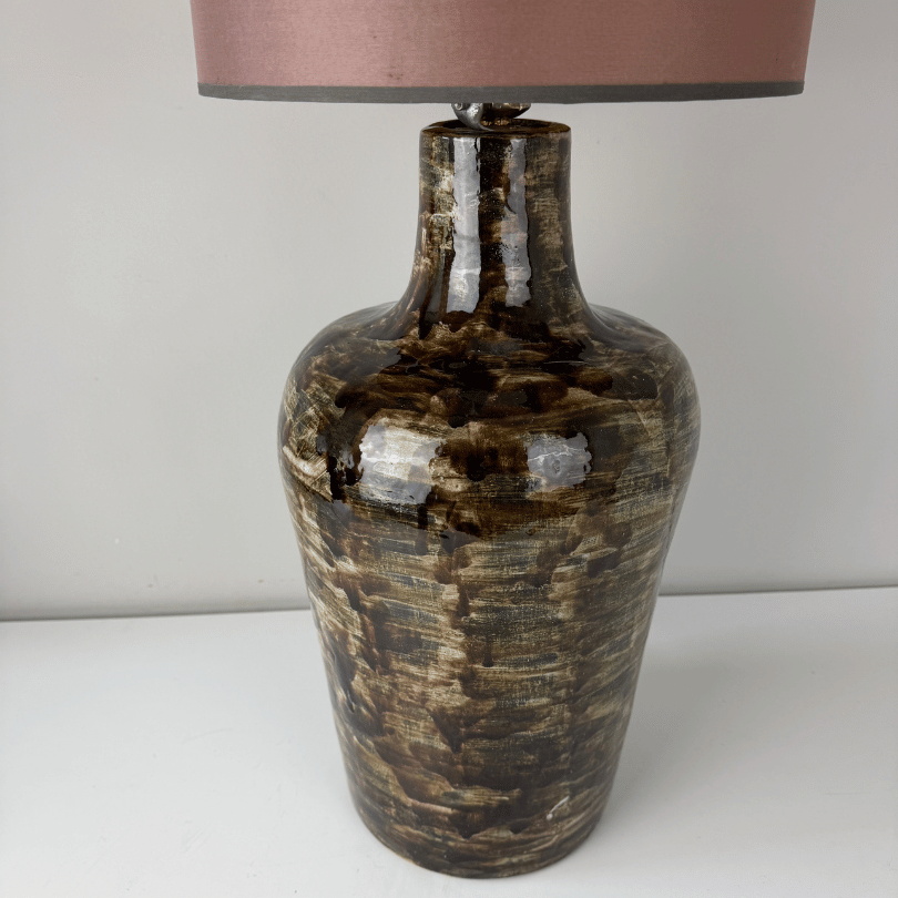 Lampenvoet bruin – keramiek | jaren ’70 - Afbeelding 3