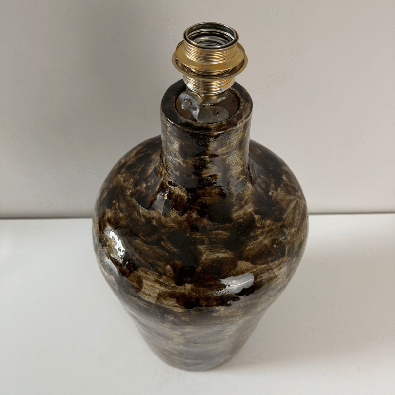 Lampenvoet bruin – keramiek | jaren ’70 - Afbeelding 4