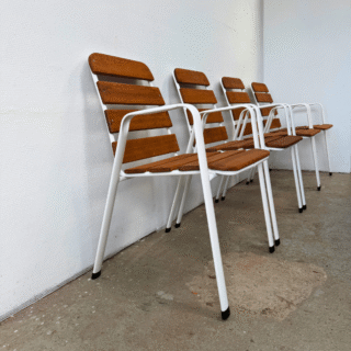 Set (4) tuinstoelen incl. tafel | jaren ‘70