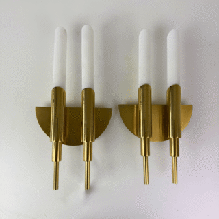 Set (2) wandlampen messing  – H. Schmidt | jaren ‘90