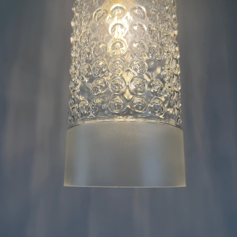 Hanglamp, bubbelglas cilinder – Peill &Putzler *5 stuks* | jaren ‘60 - Afbeelding 5