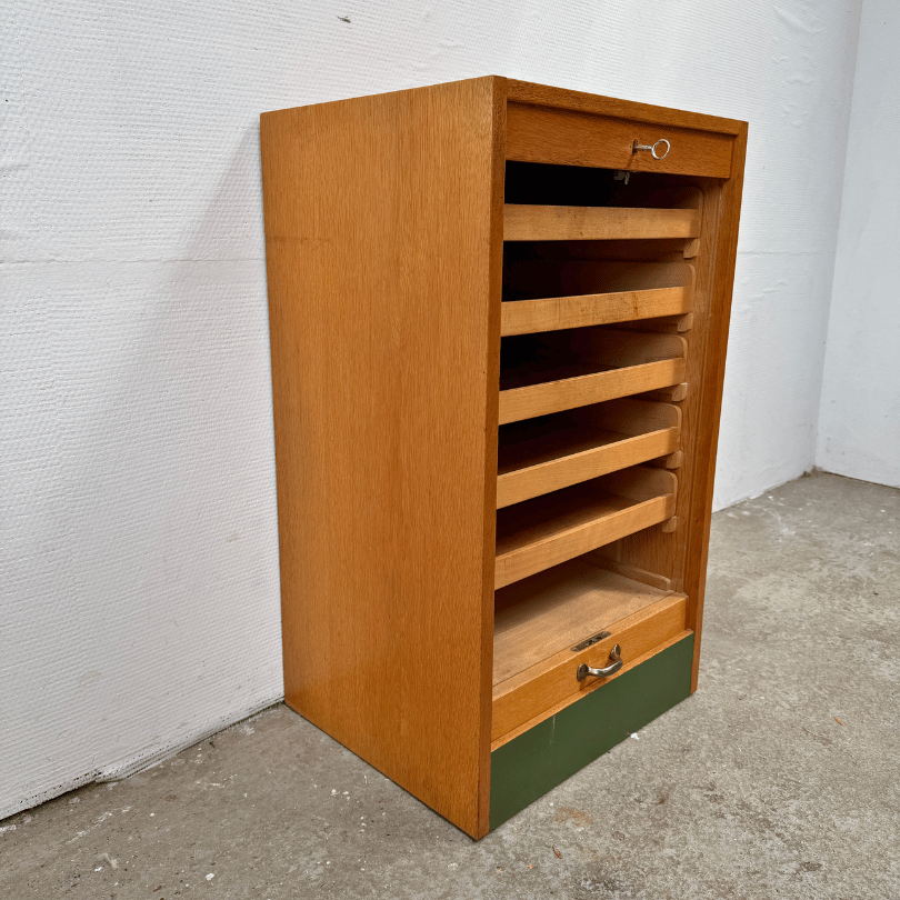 Roldeurkastje – halfhoog, hout | jaren ‘50 - Afbeelding 4