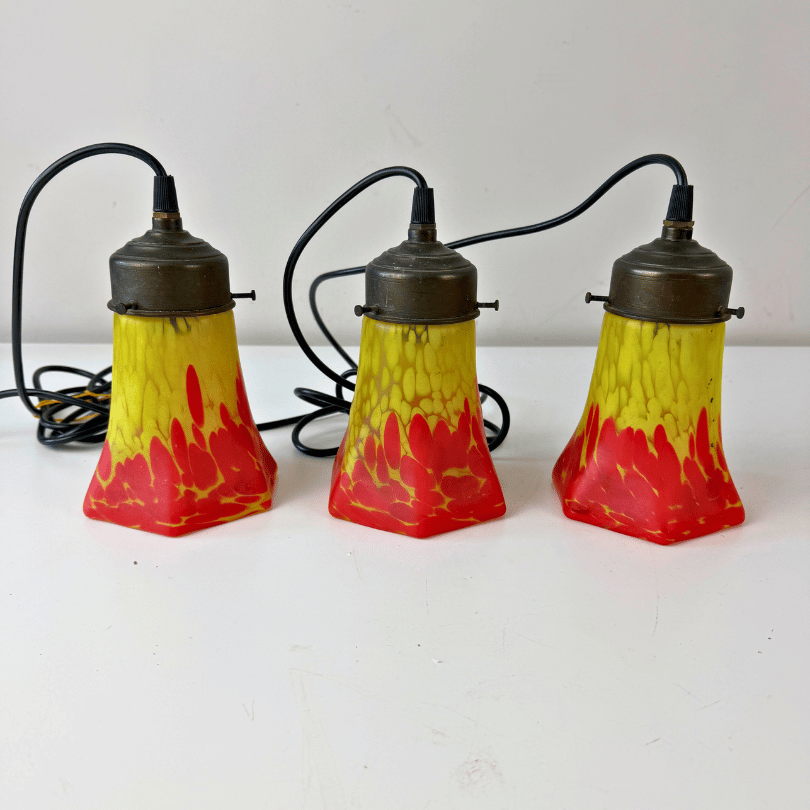 Set (3) hanglampjes – Art Nouveau | jaren ‘20