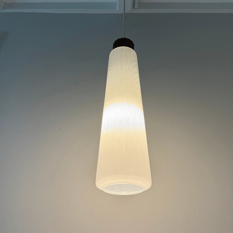 Hanglamp opaal glas – riet *2 stuks*| jaren ‘60 - Afbeelding 5