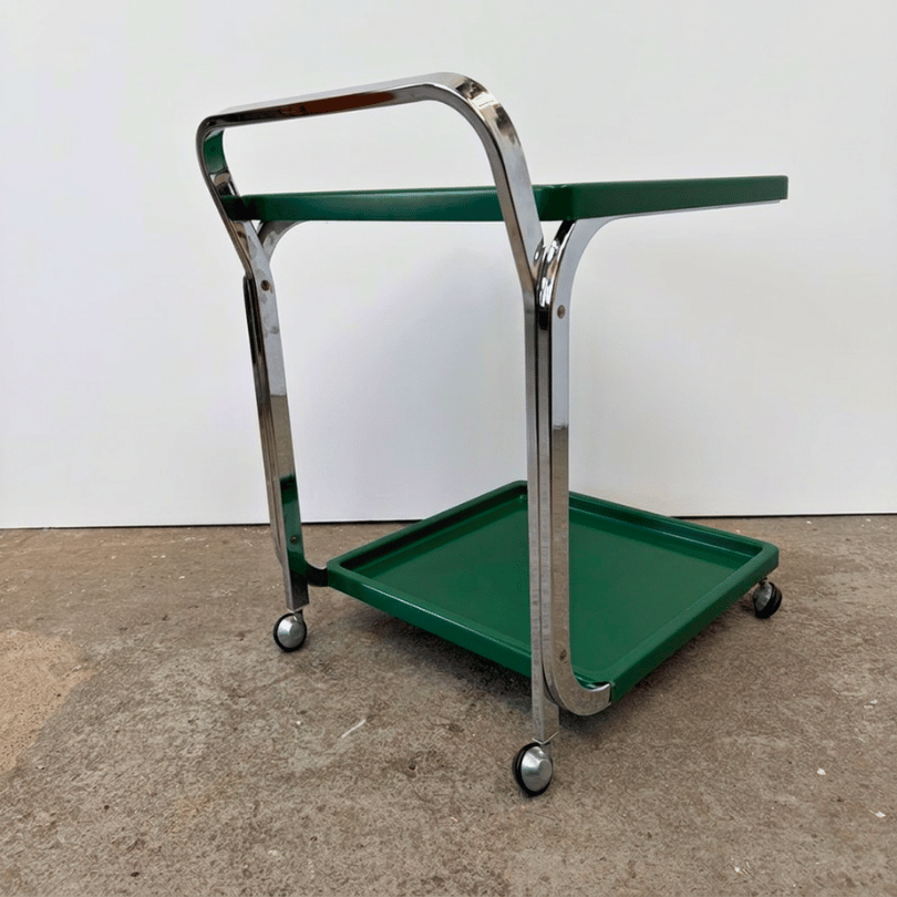 Serveerwagen Space Age - groen, chroom | jaren ’70 - Afbeelding 2