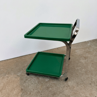 Serveerwagen Space Age – groen, chroom | jaren ’70