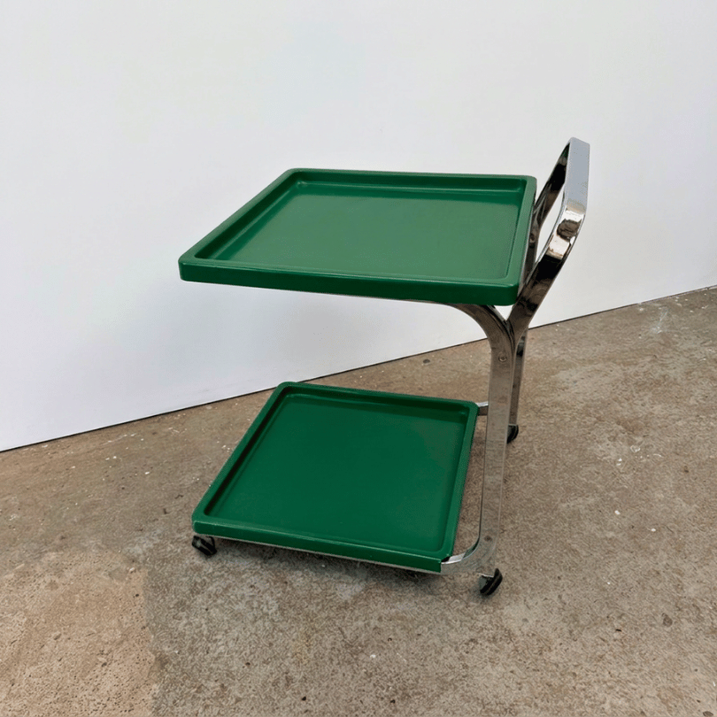 Serveerwagen Space Age - groen, chroom | jaren ’70