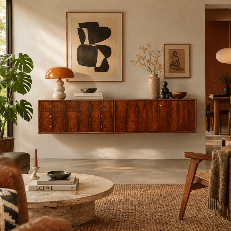 Zwevend dressoir, palissander – WK Möbel | jaren ‘60 - Afbeelding 9