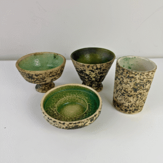 Set (4) aardewerk – berkenbast | jaren ‘60