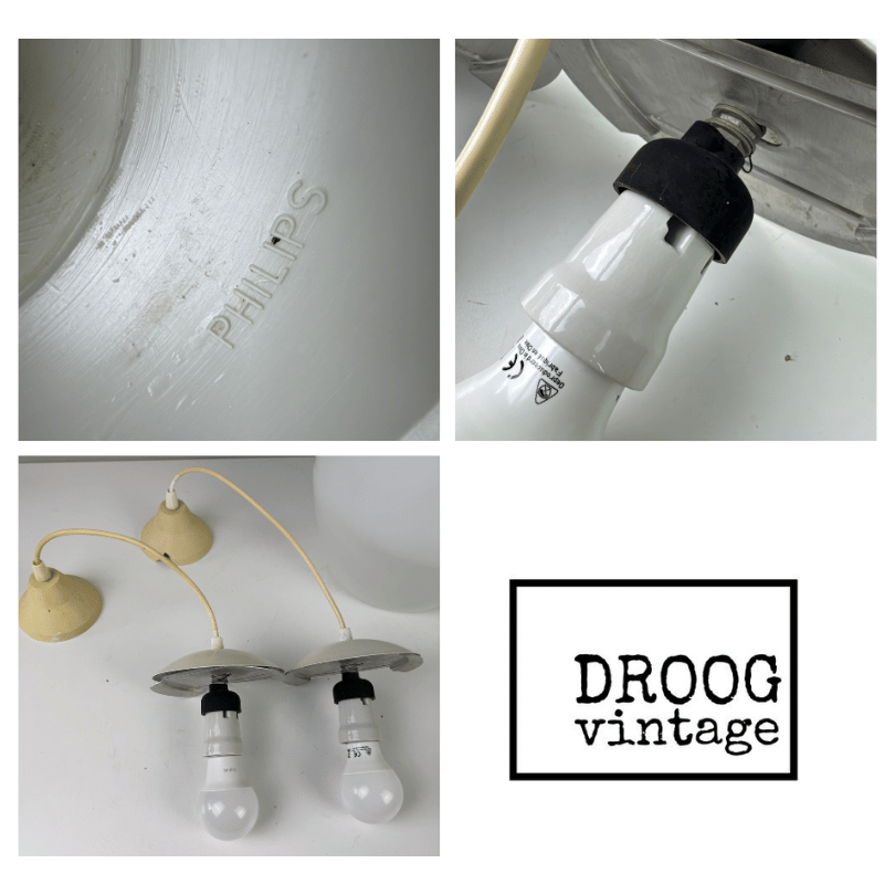 Hanglamp Opaline glas - Philips *2 stuks* | jaren ‘60 - Afbeelding 6