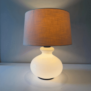 Tafellamp glas, verlichte voet – Dijkstra | jaren ‘60