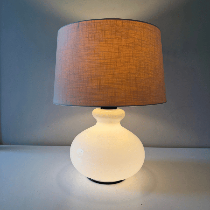 Tafellamp glas, verlichte voet – Dijkstra | jaren ‘60
